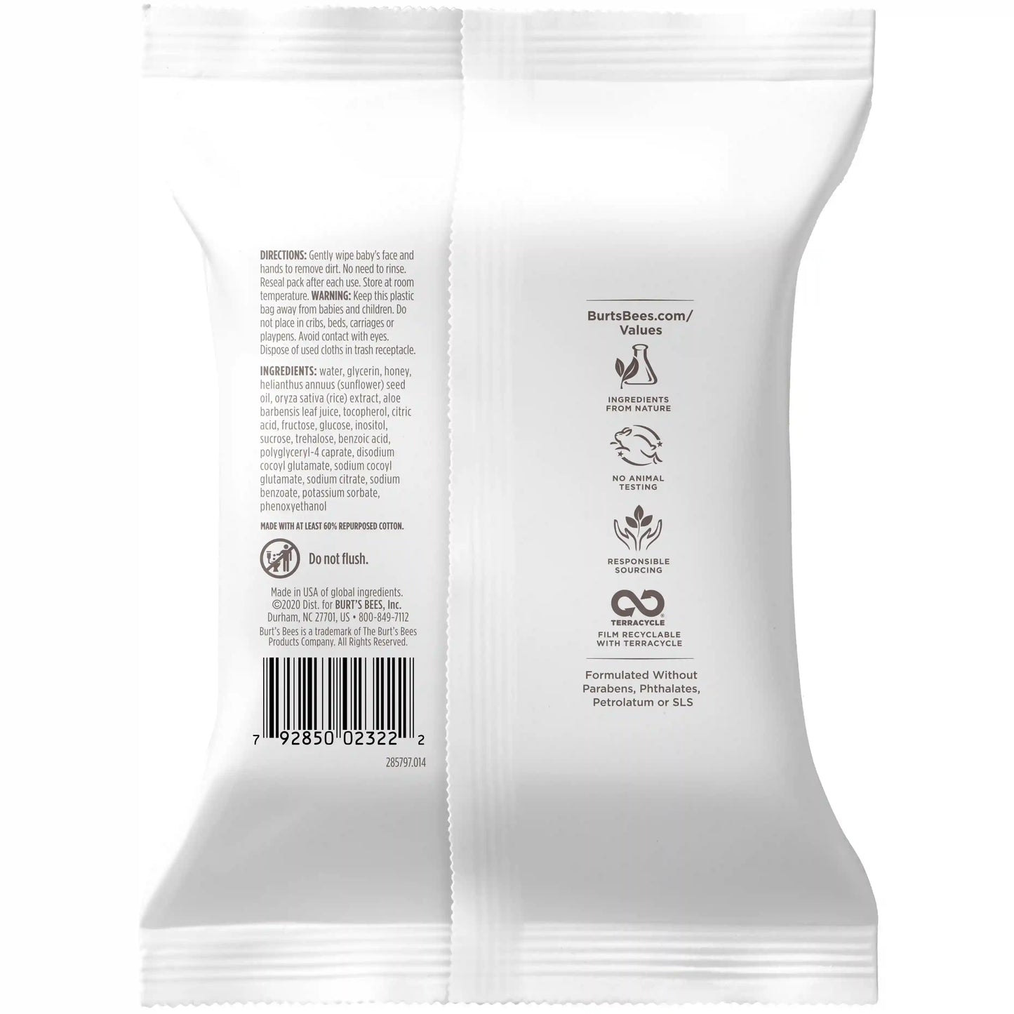 Burt's Bees Baby Face & Hand Cloths - 30 Wipes