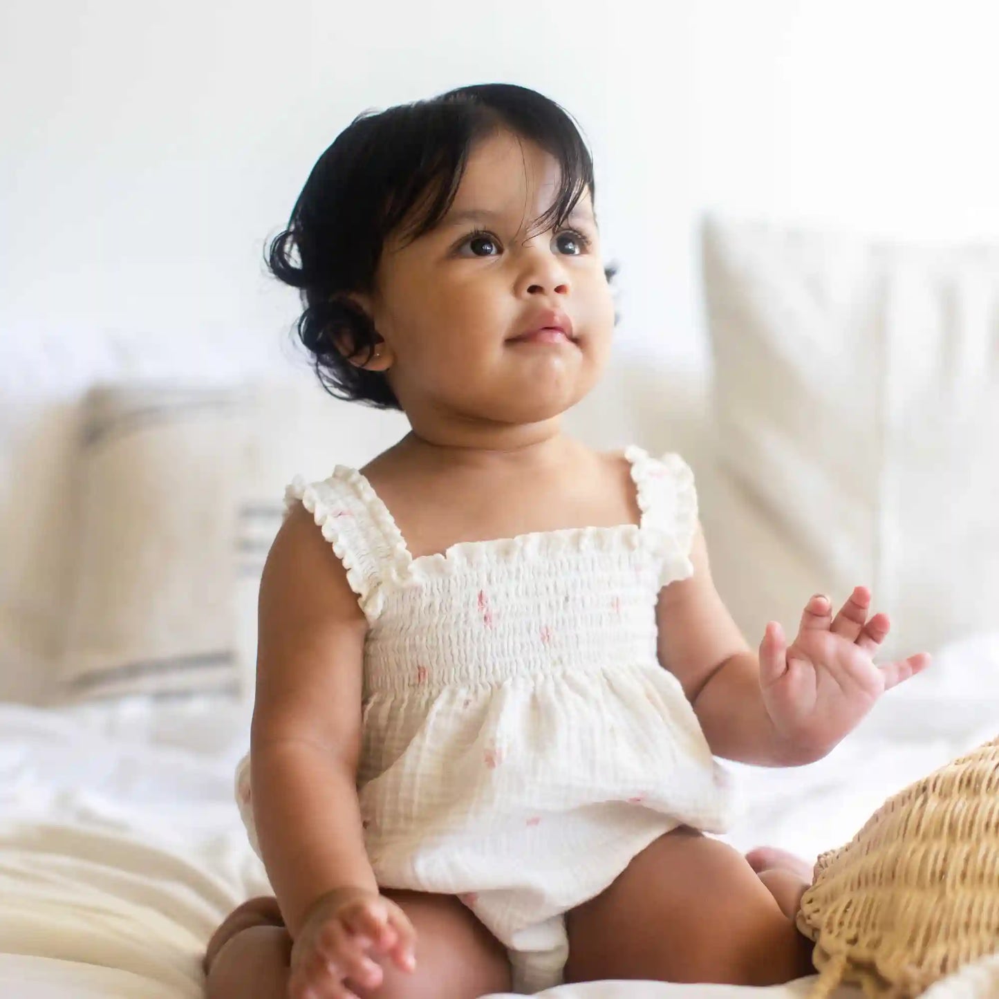 Floral Muslin Baby Girl Romper