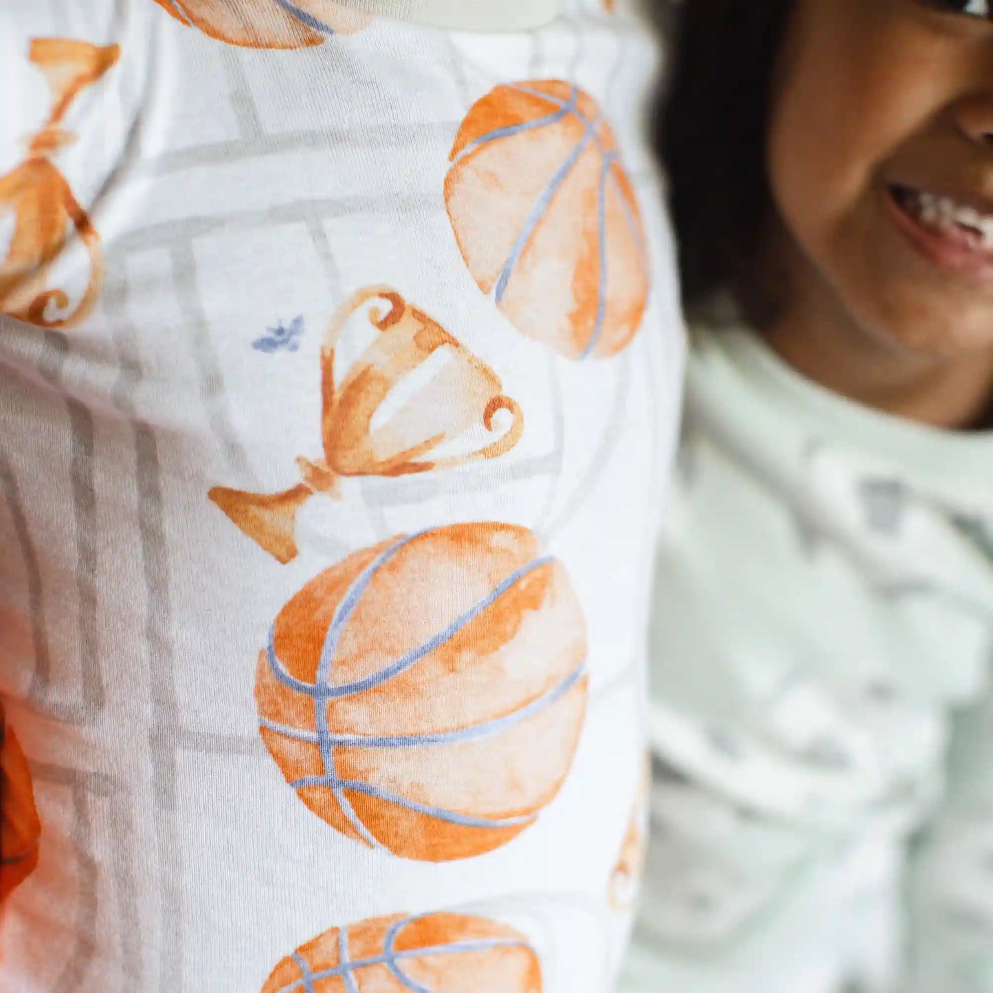 Basketball Court Organic Cotton Two-Piece Pajamas