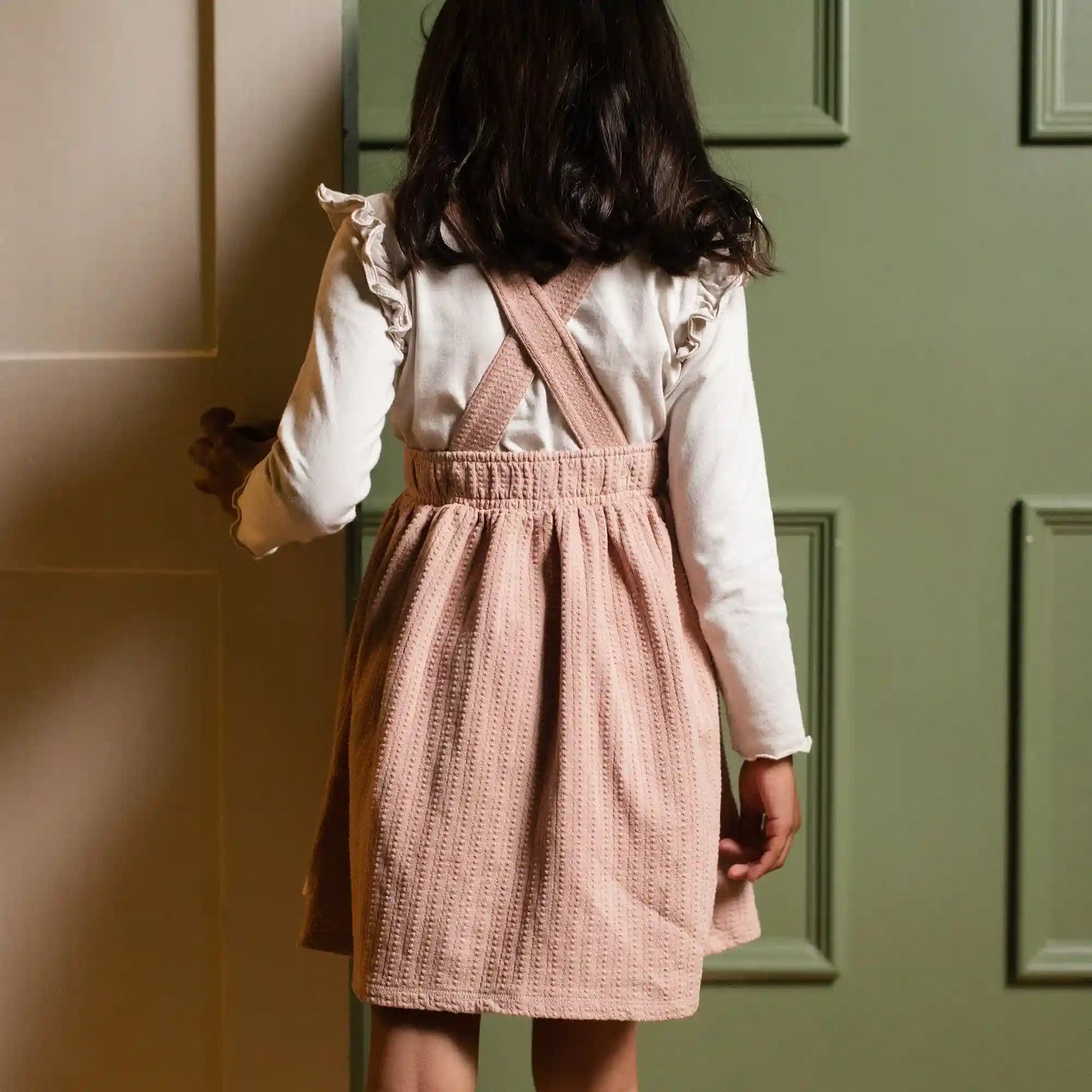 Dotted Rib Pink Dress & Shirt Set