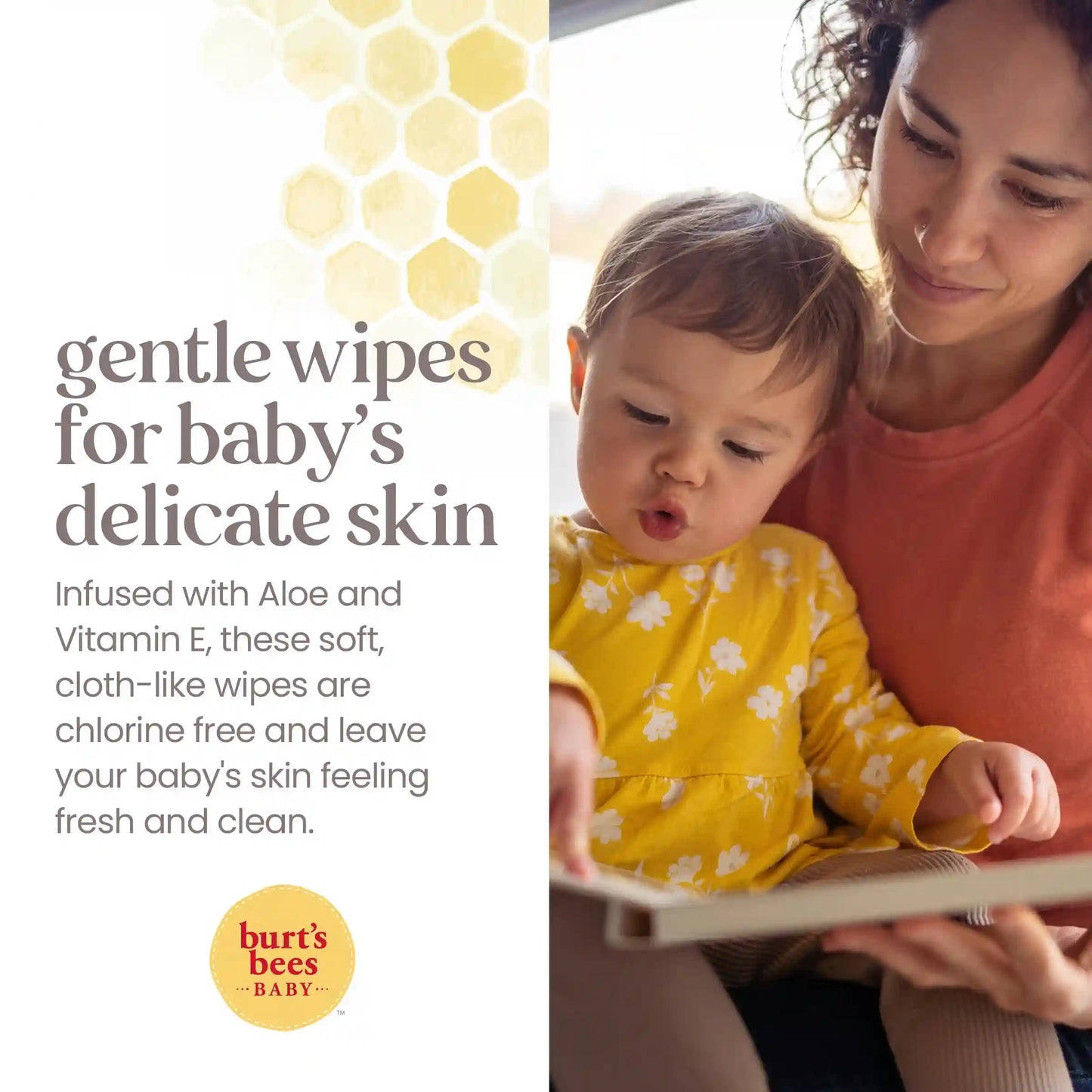 Burt’s Bees Baby Wipes, Unscented Natural Baby Wipes for Sensitive Skin - 72 Wipes