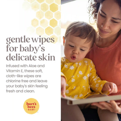 Burt’s Bees Baby Wipes, Unscented Natural Baby Wipes for Sensitive Skin - 72 Wipes