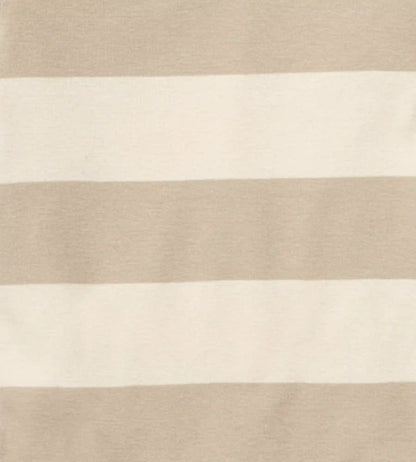 Mommy & Me Rugby Stripe Organic Cotton Two-Piece Pajamas - Oat