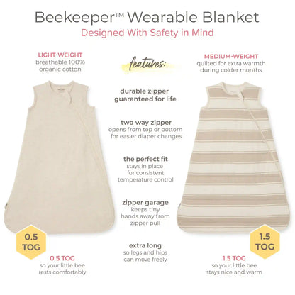Golden Bee Organic Warmer Beekeeper™ Wearable Baby Blanket - Hummus