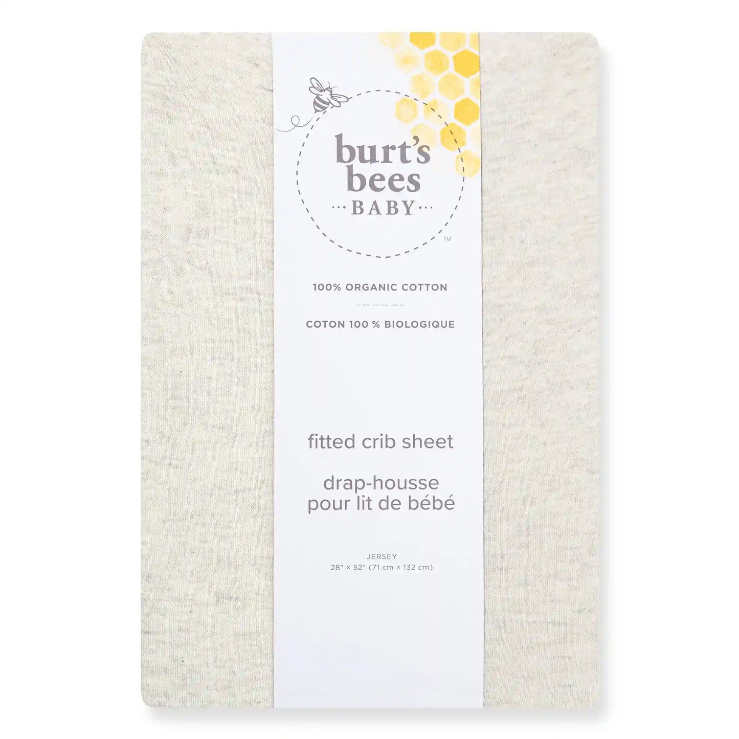 Solid Organic Cotton BEESNUG® Fitted Crib Sheet - Oatmeal