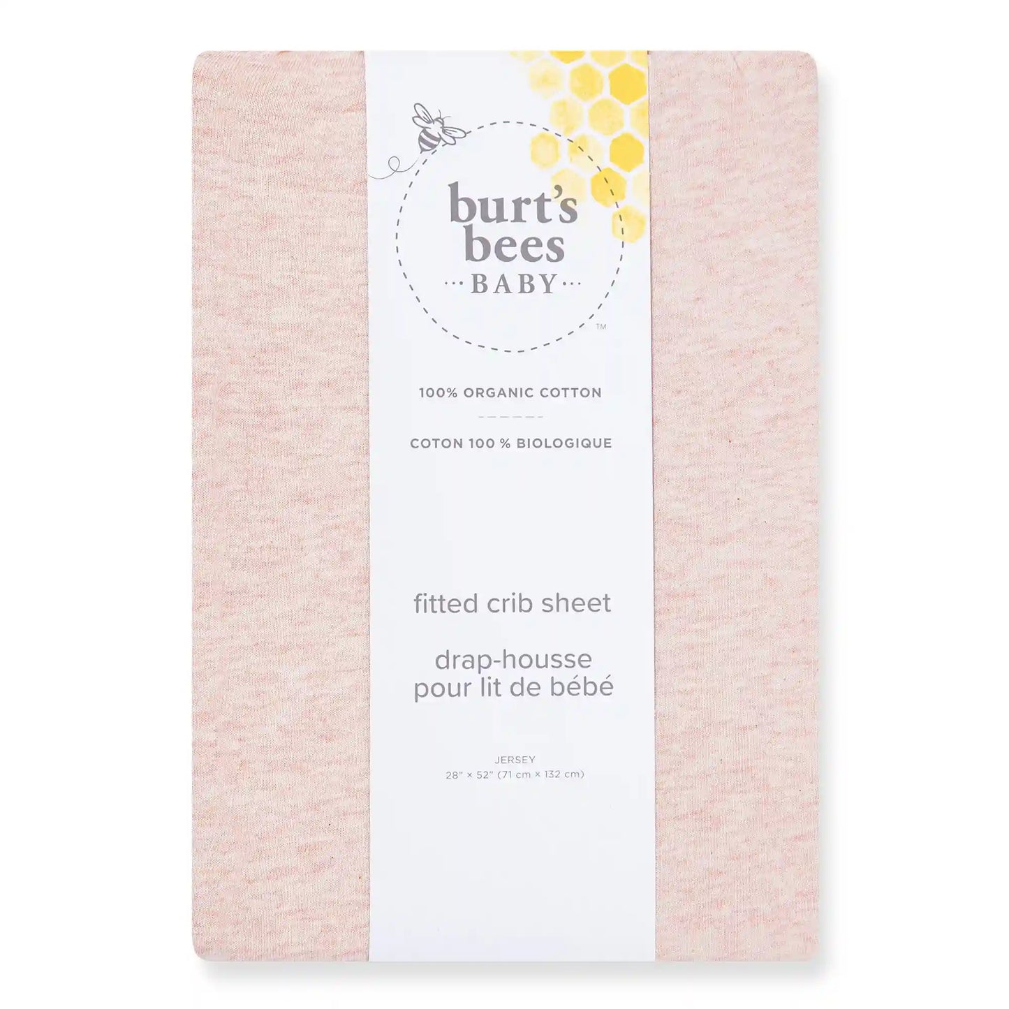 Solid Organic Cotton BEESNUG® Fitted Crib Sheet - Sandy Pink