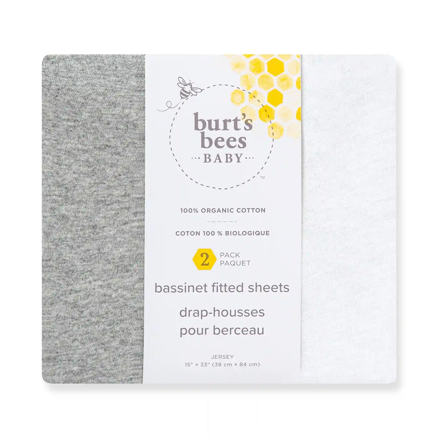 Organic Cotton Baby Bassinet Sheet BEESNUG® 2 Pack
