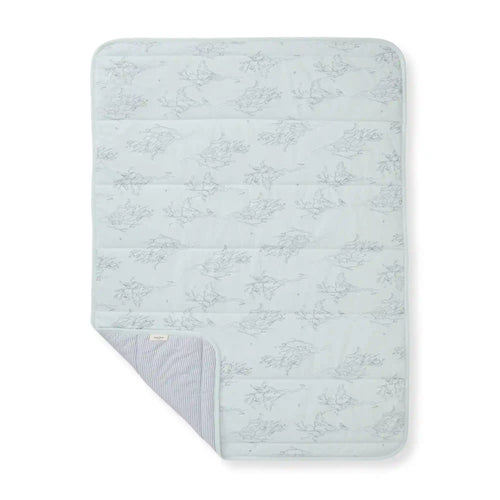 Swaying Branches Organic Cotton Reversible Baby Blanket - Ice Flow