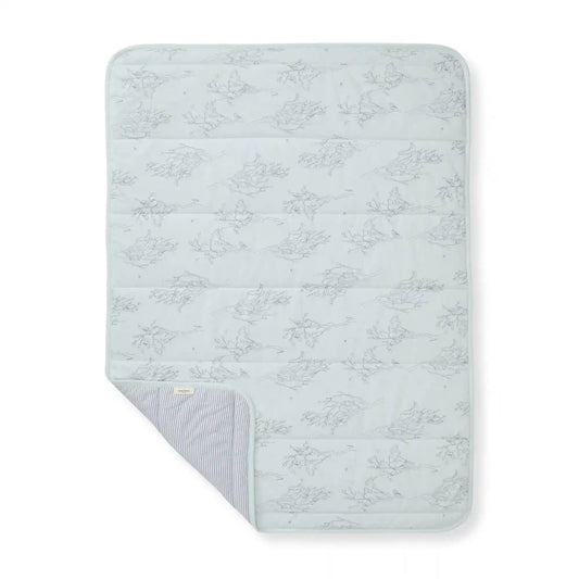 Swaying Branches Organic Cotton Reversible Baby Blanket - Ice Flow