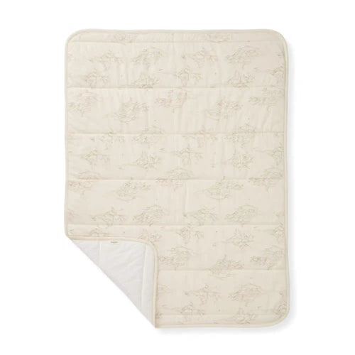 Swaying Branches Organic Cotton Reversible Baby Blanket - Oat