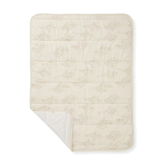 Swaying Branches Organic Cotton Reversible Baby Blanket - Oat