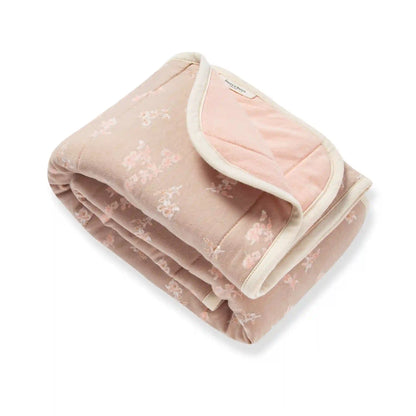 Whimsical Floral Organic Cotton Reversible Baby Blanket