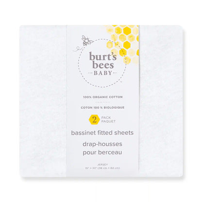 Organic Cotton BEESNUG® Fitted Bassinet Sheets 2-Pack
