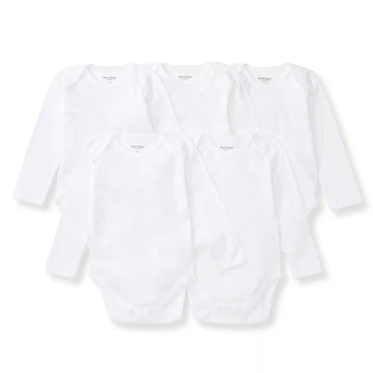 Bee Essentials Organic Long Sleeve Baby Bodysuit 5 Pack