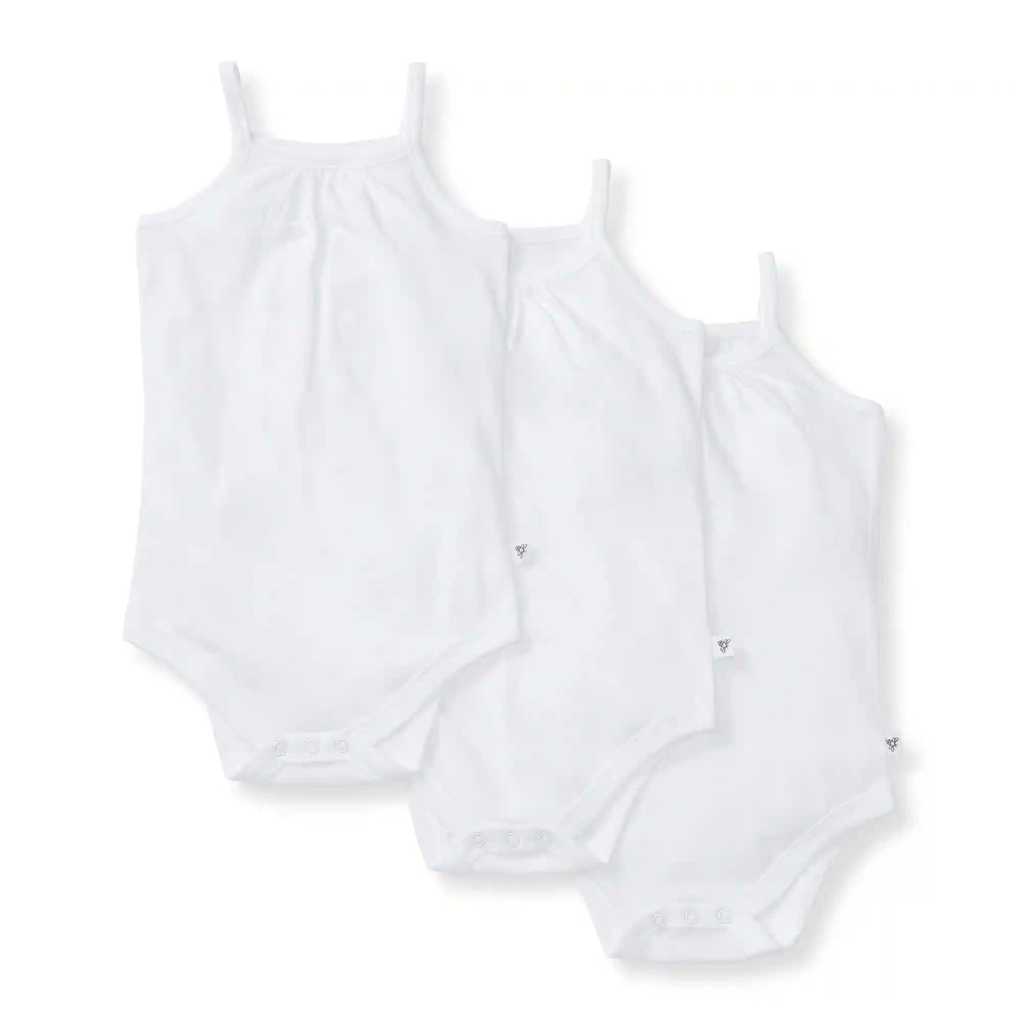 Solid Organic Cotton Baby Camisole Bodysuits 3 Pack