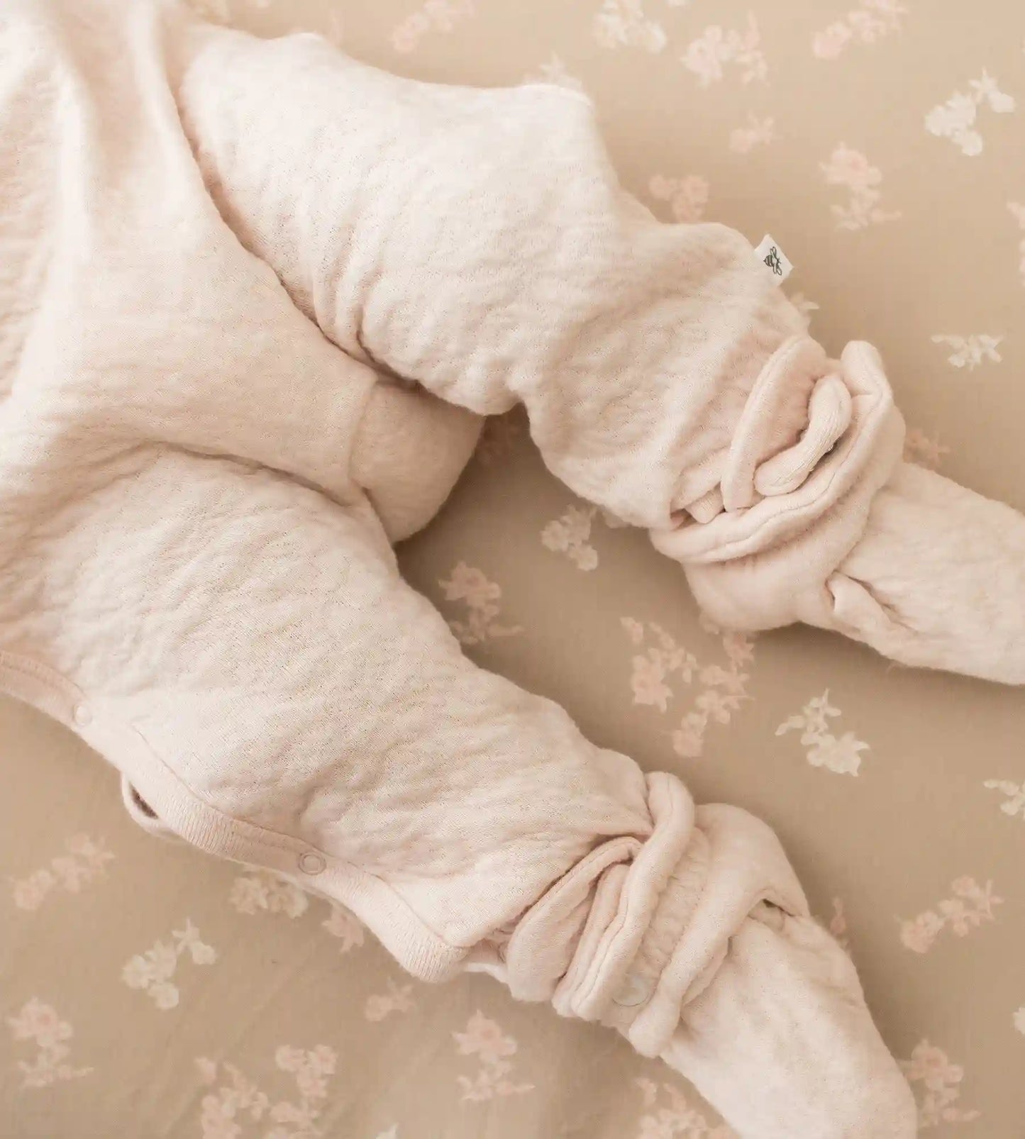 Organic Cotton Quilted Bee Baby Booties - Ranunculus