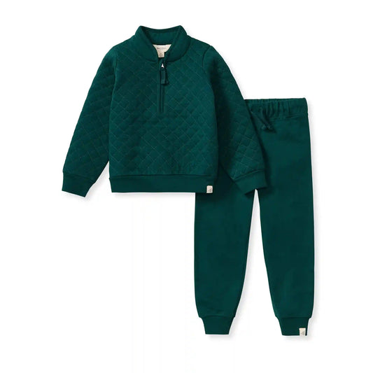Quilted Quarter Zip and Jogger Set