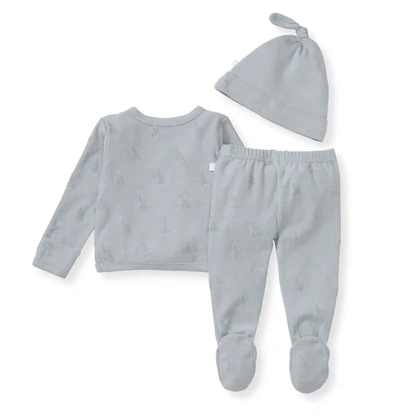 Organic Raised Terry Bee Take Me Home 3 Piece Set - Quarry