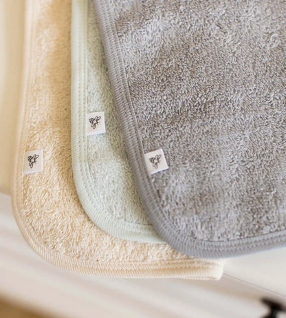 Organic Cotton Woven Terry Solid Washcloths 3 Pack - Quarry