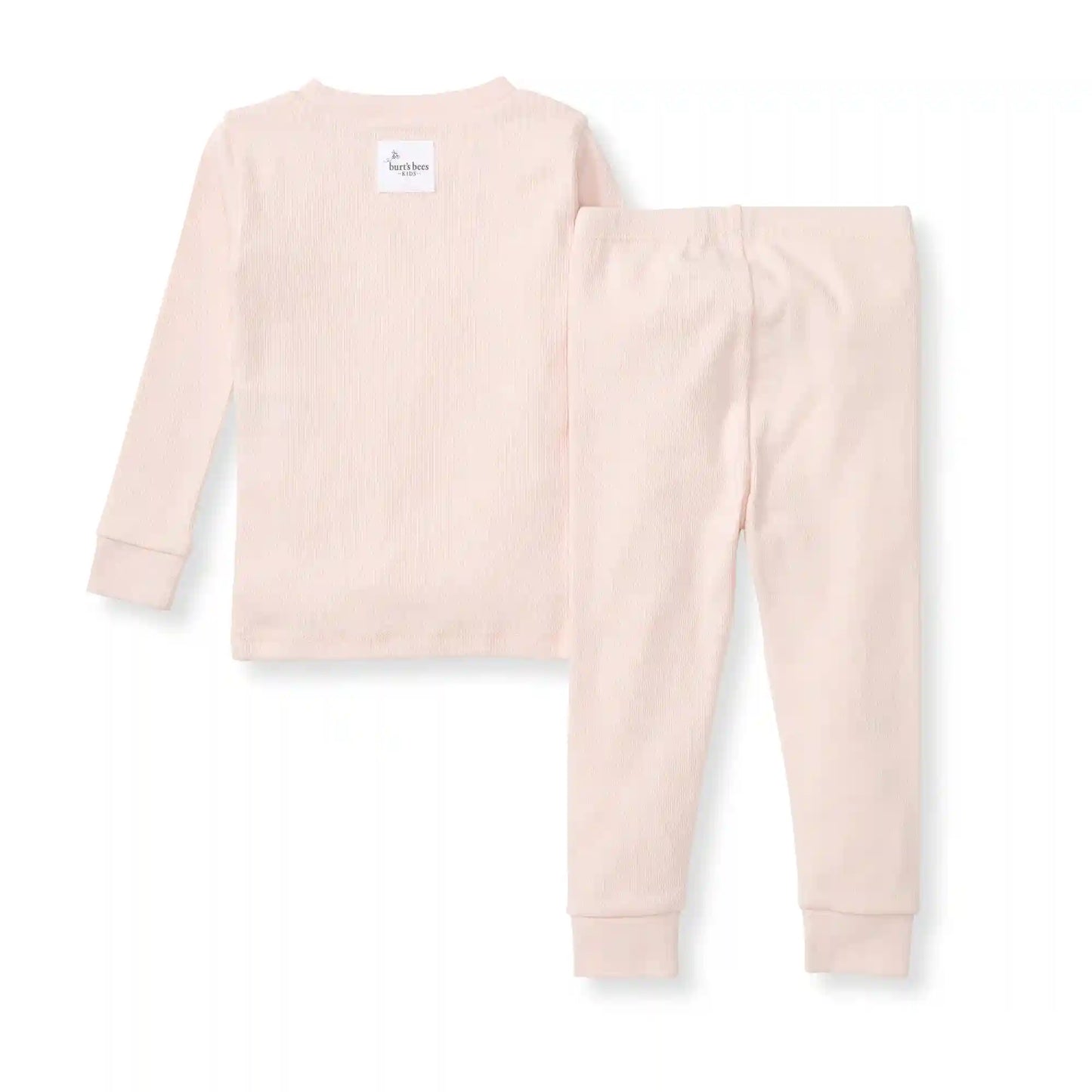 Solid Rib Organic Cotton Two-Piece Pajamas - Ranunculus
