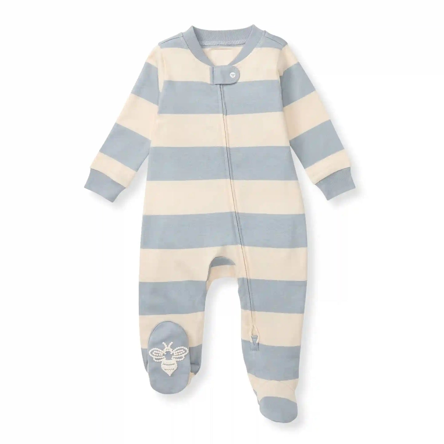 Rugby Stripe Organic Cotton Sleep & Play - Quarry