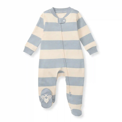 Rugby Stripe Organic Cotton Sleep & Play - Quarry