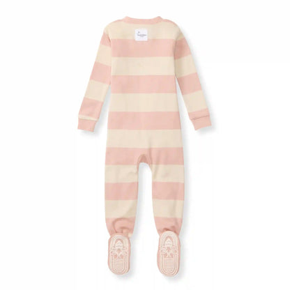 Rugby Stripe Organic Cotton Sleeper - Pink Sand