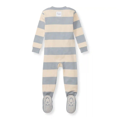 Rugby Stripe Organic Cotton Sleeper - Quarry