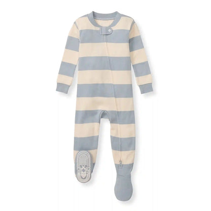Rugby Stripe Organic Cotton Sleeper - Quarry