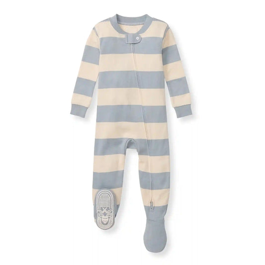 Rugby Stripe Organic Cotton Sleeper - Quarry