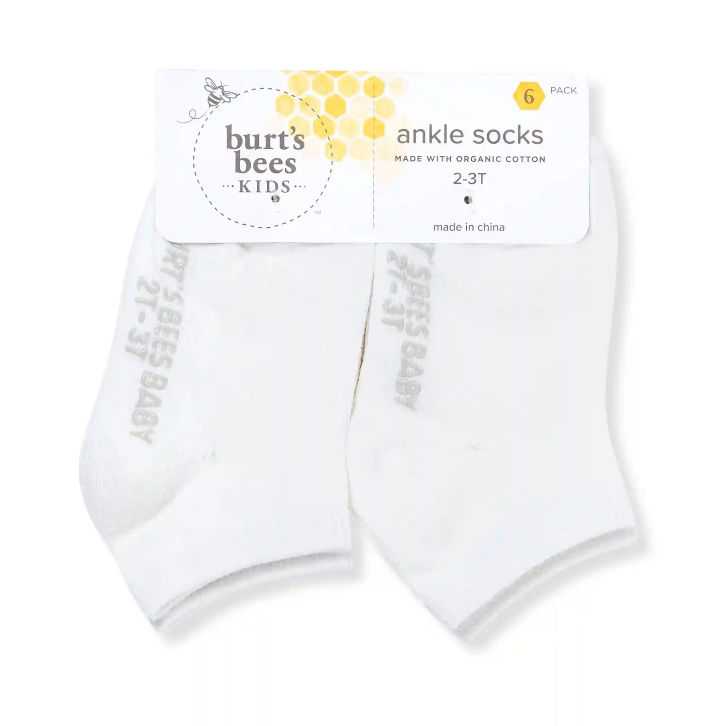 Solid Organic Cotton Baby Ankle Socks 6 Pack