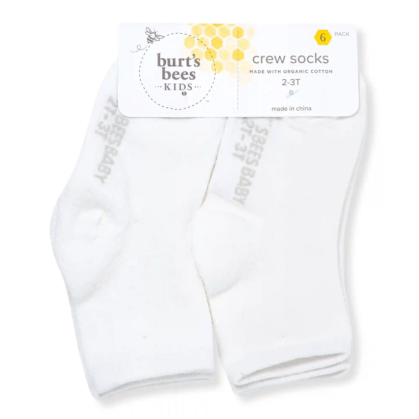 Solid Organic Cotton Baby Crew Socks 6 Pack