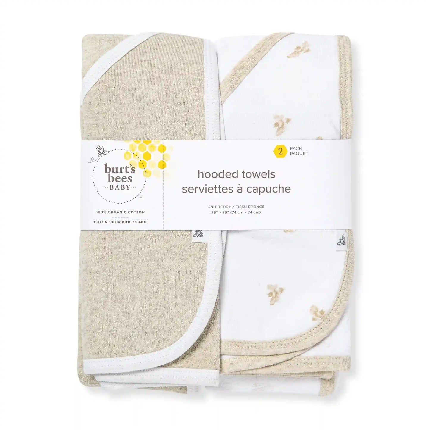 Golden Bee Organic Knit Terry Towels Set of 2