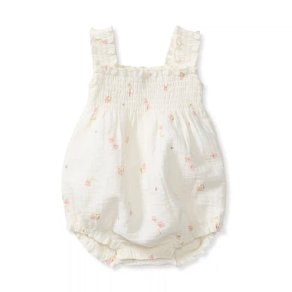 Floral Muslin Baby Girl Romper