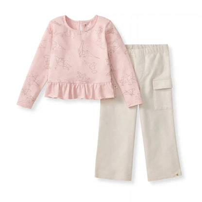 Origami Dinos Girl Tee & Pants Set