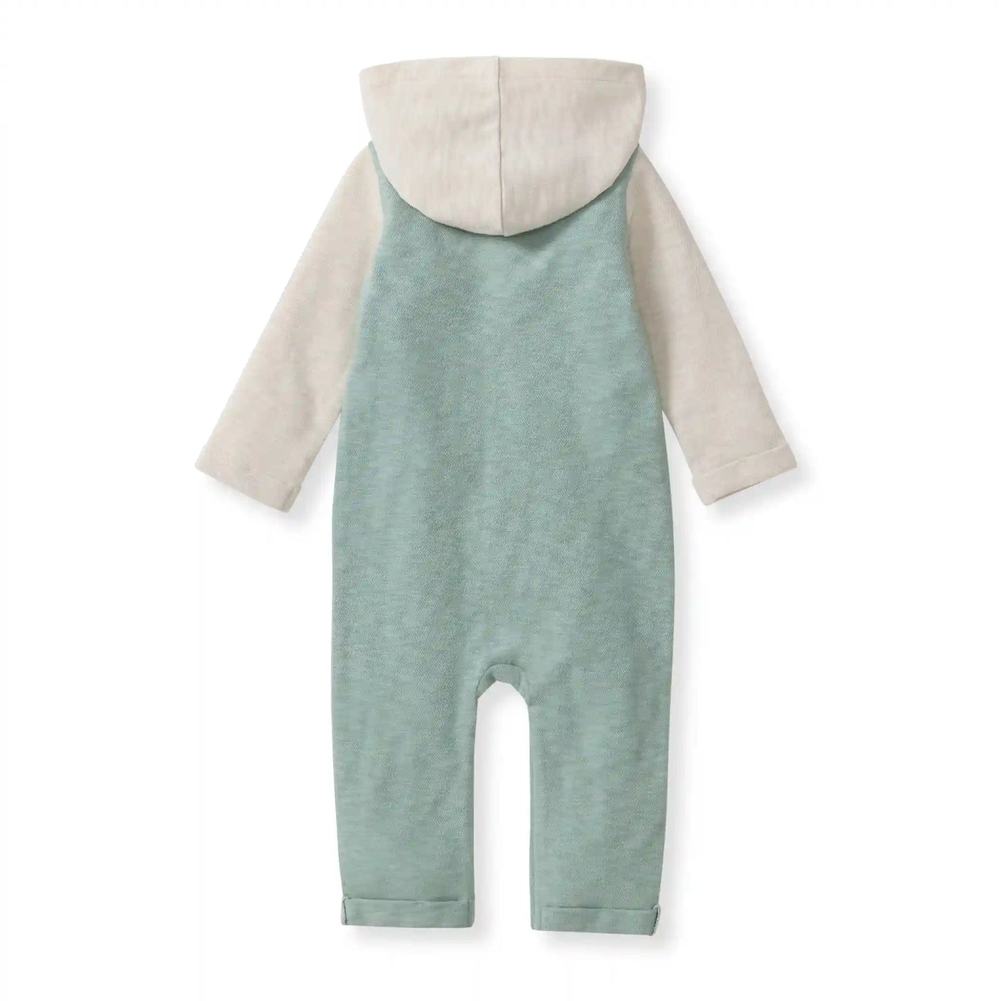 Chunky Slub Baby Boy Hooded Jumpsuit