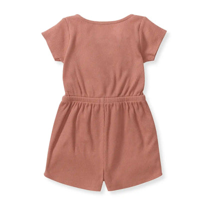 Organic Girl Waffle Romper