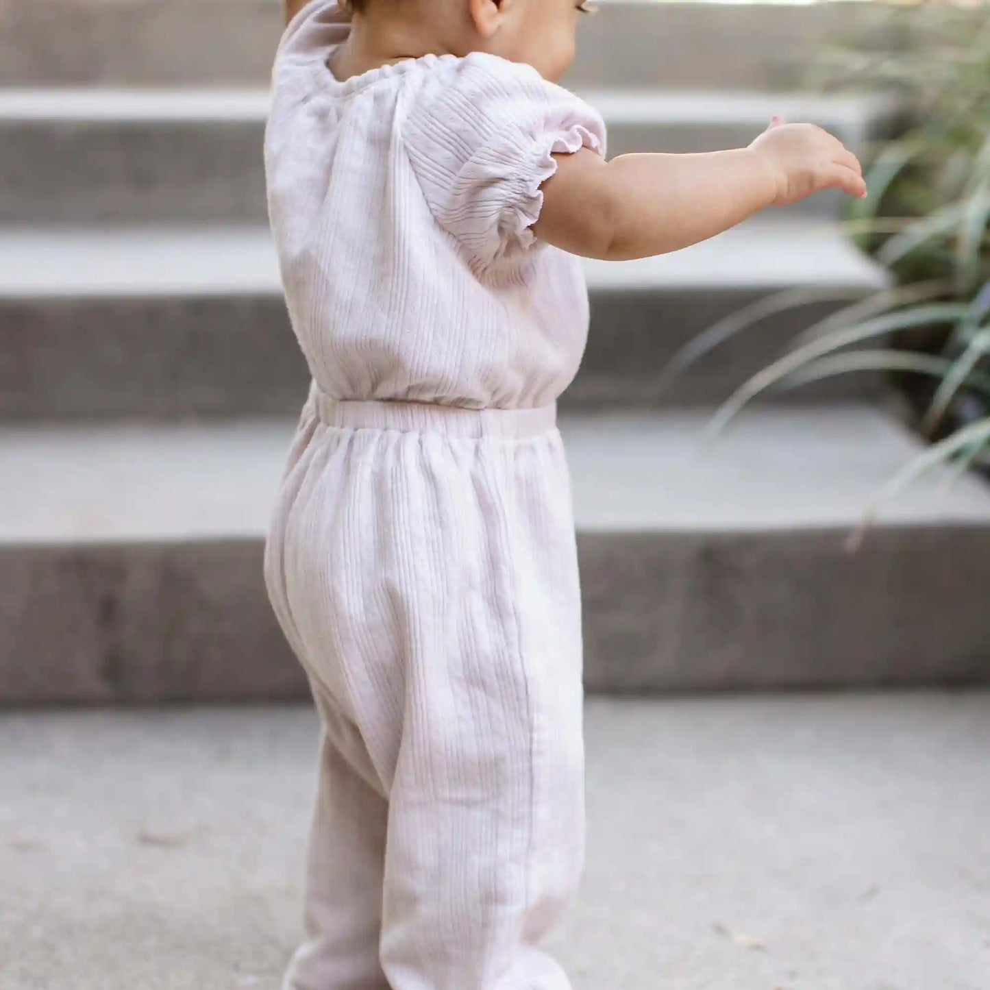 Pointelle Organic Girl Jumpsuit