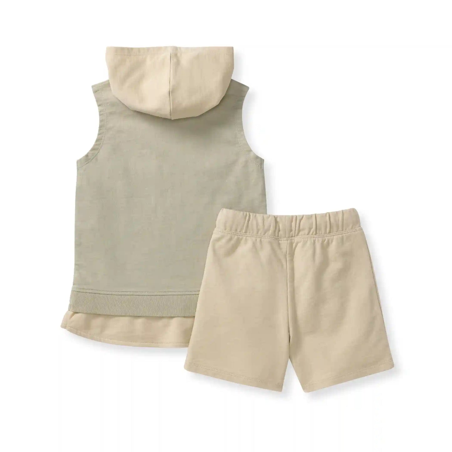 Acid Wash Sleeveless Sweatshirt & Pants Set