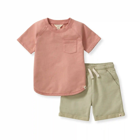 Vintage Wash Pocket Tee & Shorts Set