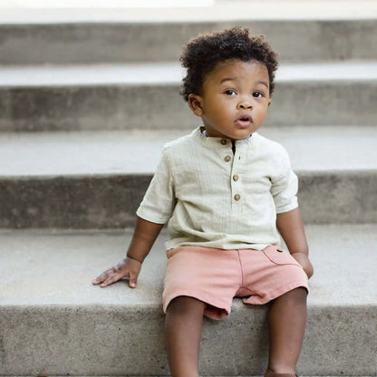 Seersucker Boy Shirt & Shorts Set