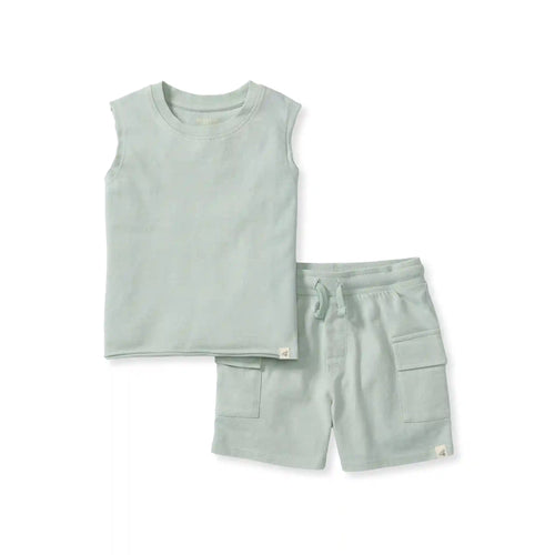 Acid Wash Boy Tee & Shorts Set