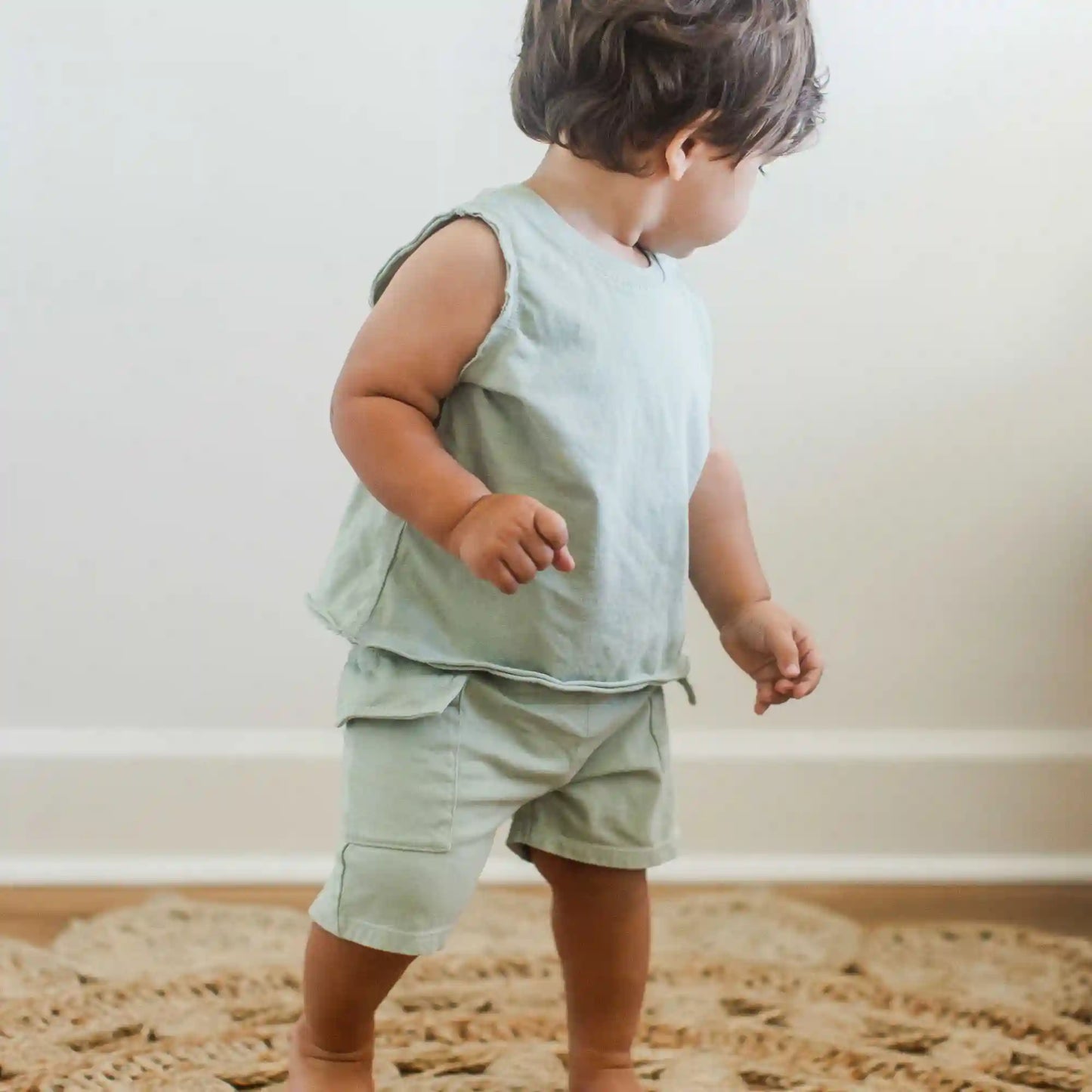 Acid Wash Boy Tee & Shorts Set