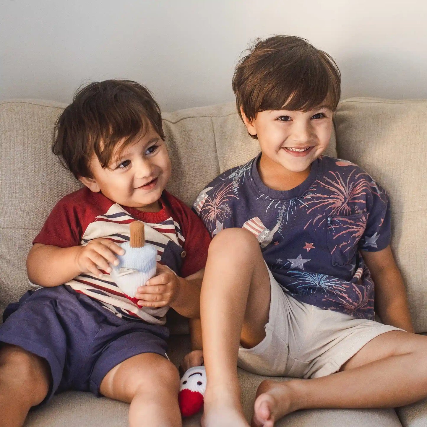USA Stripe Boy Tee & Shorts Set
