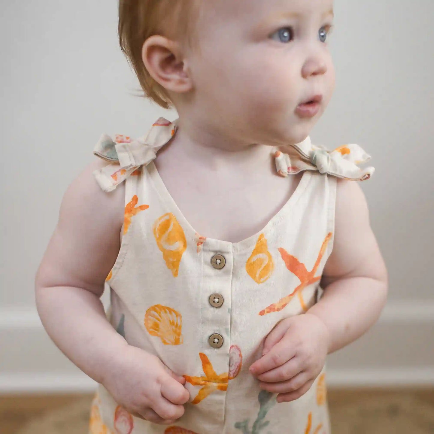 Starfish & Shells Organic Girl Romper