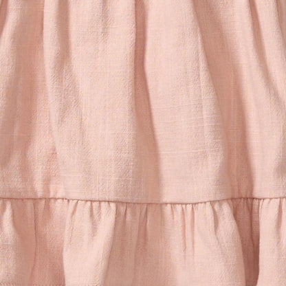 Check Gauze Organic Pink Dress