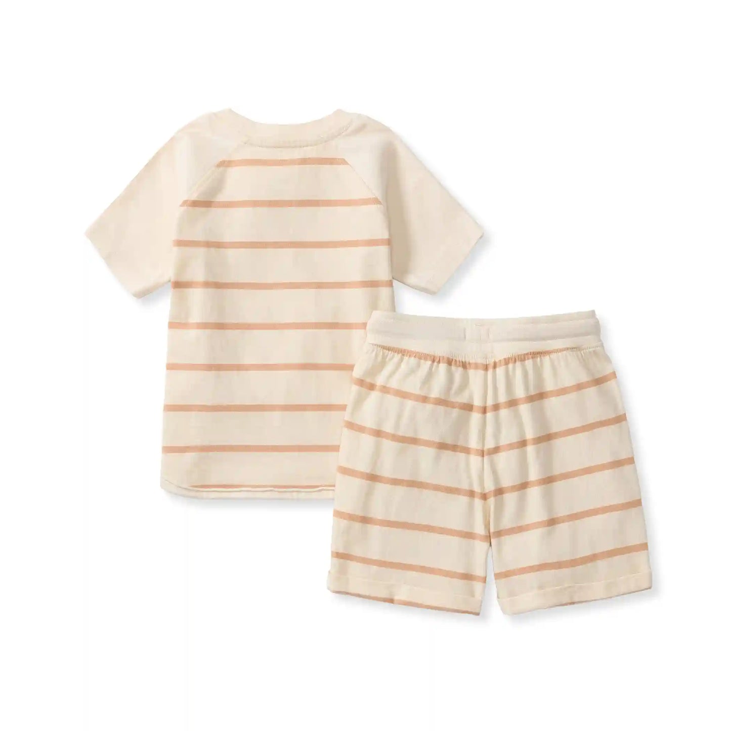 Basic Stripe Boy Tee & Shorts Set