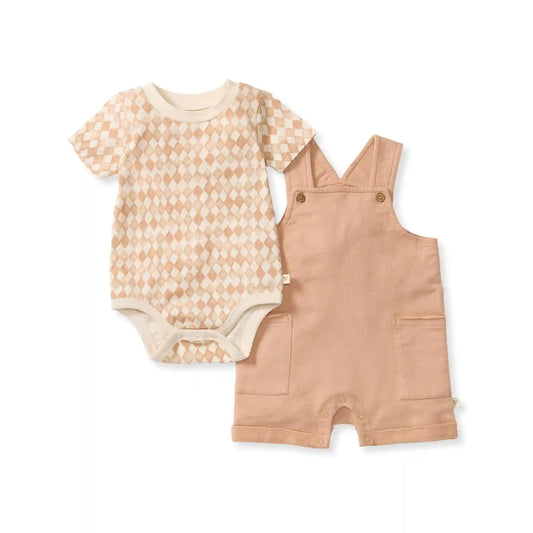 Diamond Tile Baby Boy Romper & Bodysuit Set