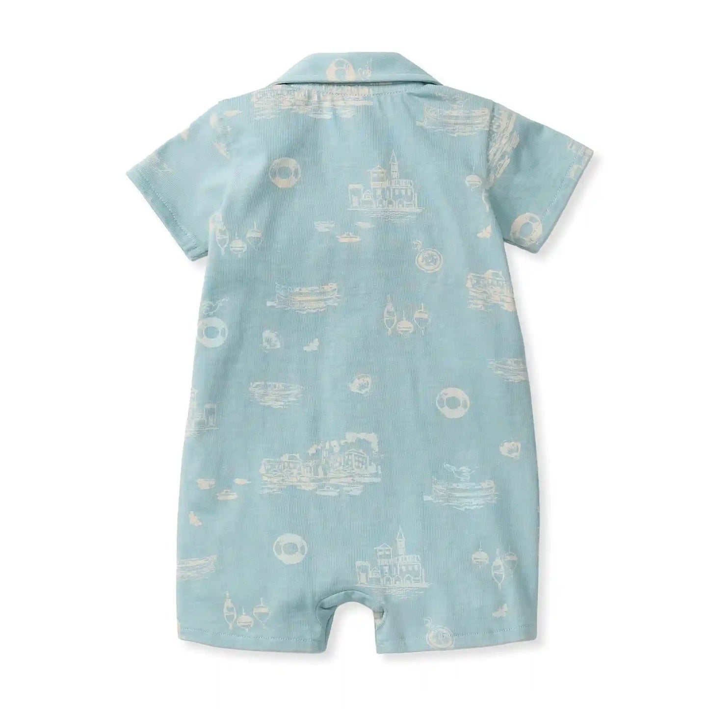 Port Town Organic Baby Boy Romper