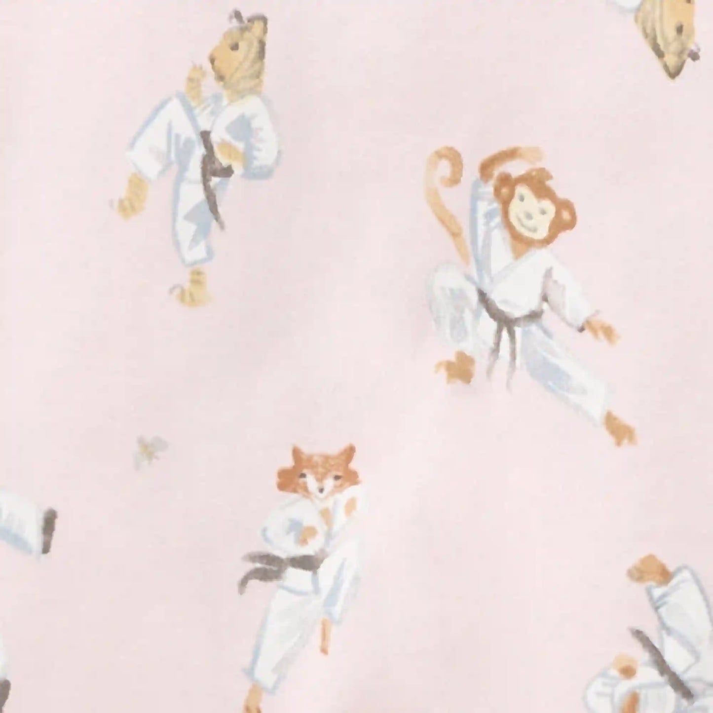 Karate Creatures Organic Cotton Two-Piece Pajamas - Chalky Pink